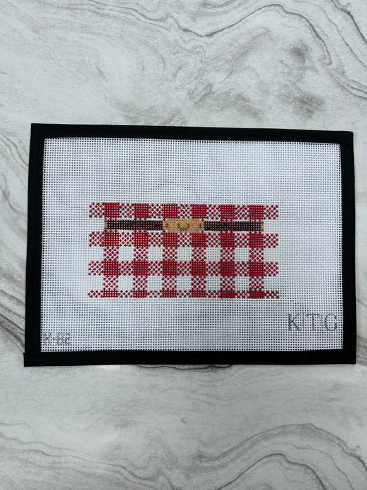 Red Gingham Mini Clutch Canvas