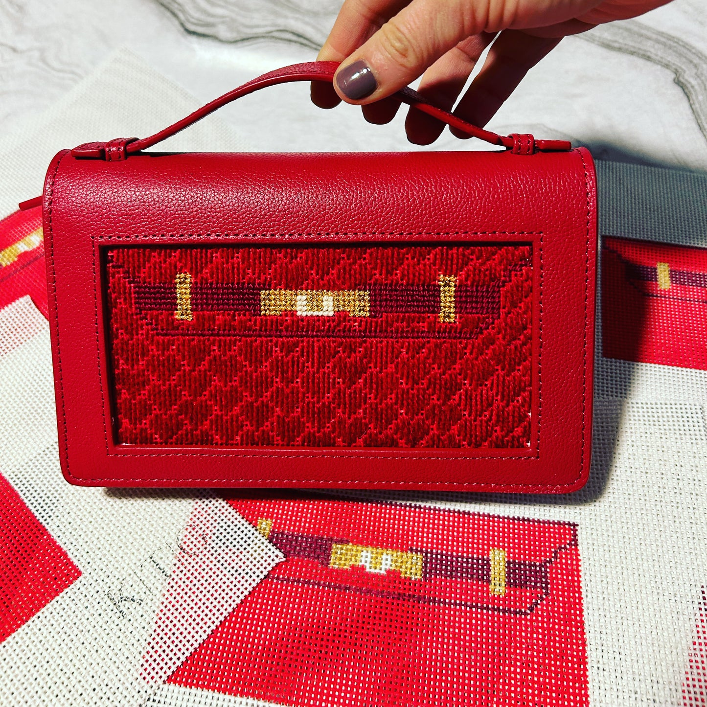 Red Mini Clutch Canvas